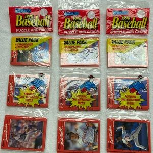 Donruss 1990 baseball puzzle and cards